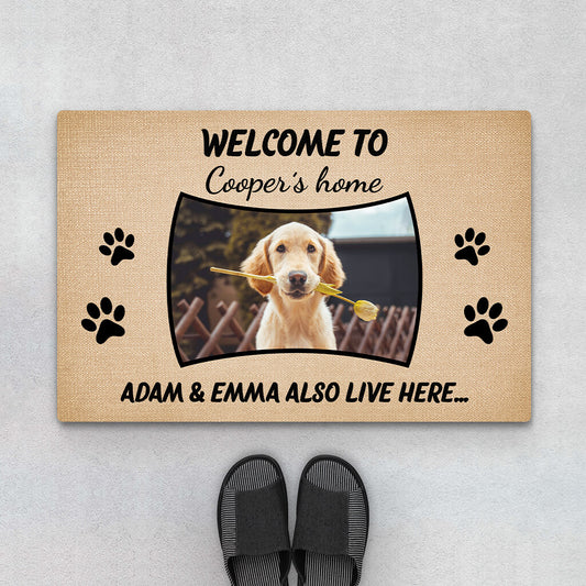 2911DUK1 welcome to charlys home doormat personalised dog themed gifts
