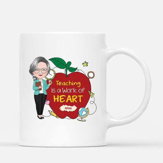 2922MUK1 teaching is a work of heart personalised mugs for her