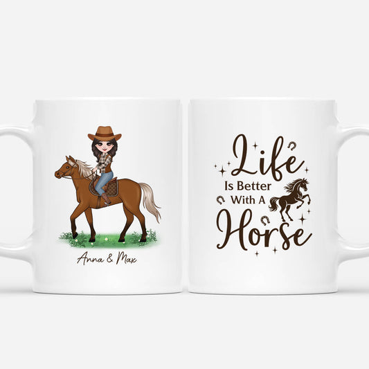 2935MUK1 life is better with a horse mug personalised gift for horse lovers