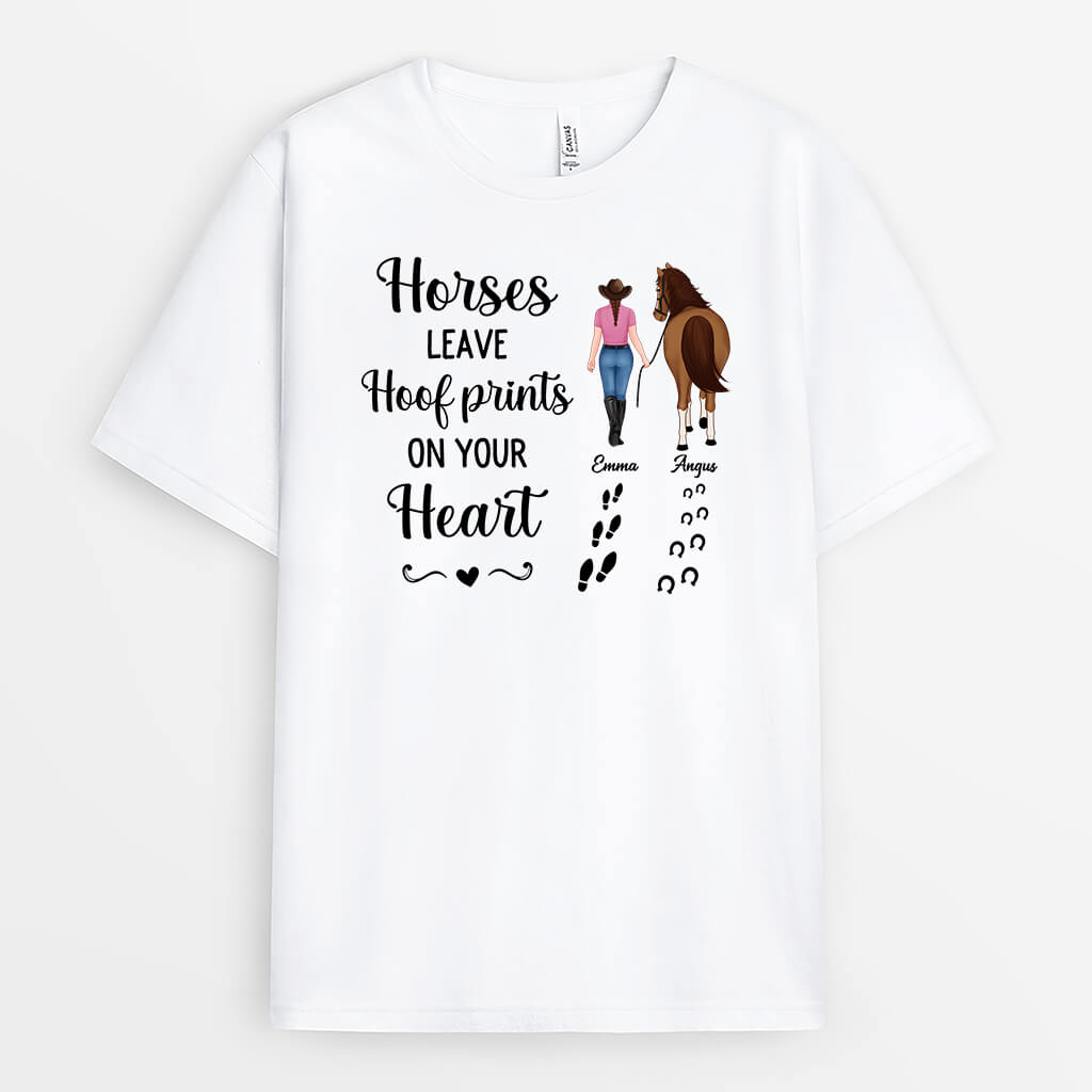 2938AUK1 horses leave hoof prints on your heart customised t shirt for her_4b7d3159 a38a 48f4 8112 2978750f8439