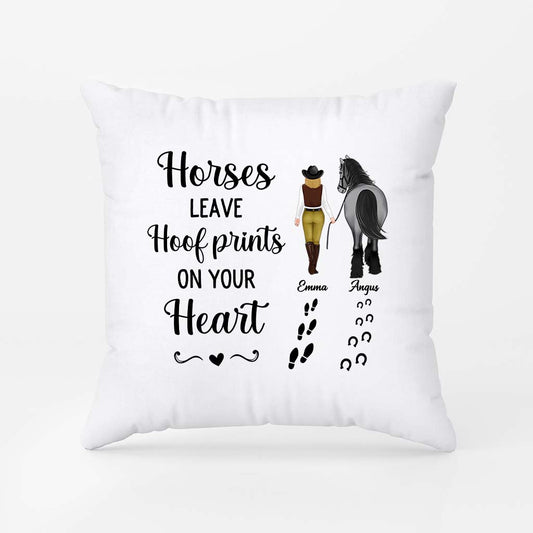 2938PUK2 horses leave hoof prints on your heart pillow custom present for her_559125fb de21 4a4d b1bd efe82cc9eaad