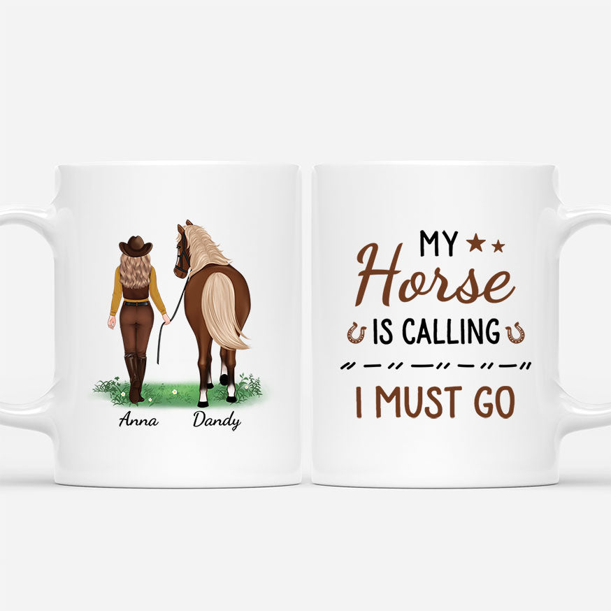 2944MUK1 my horse is calling i must go mug custom gifts for her