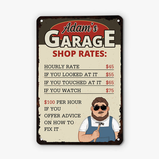 2952EUK1 adams metal sign personalised gifts for men