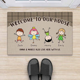 2957DUK2 welcome to our house doormat personalised gifts for family