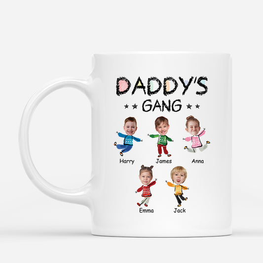 2961MUK1 grandads gang kids faces christmas mug custom presents for grandads