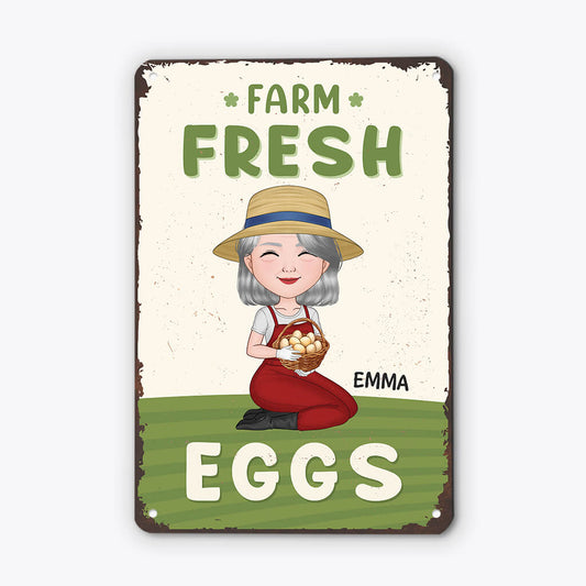 2974EUK1 farm fresh metal sign personalised presents for grandma