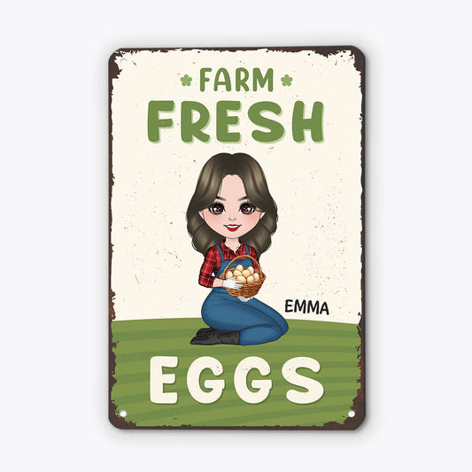 2974EUK2 farm fresh metal sign personalised presents for grandma