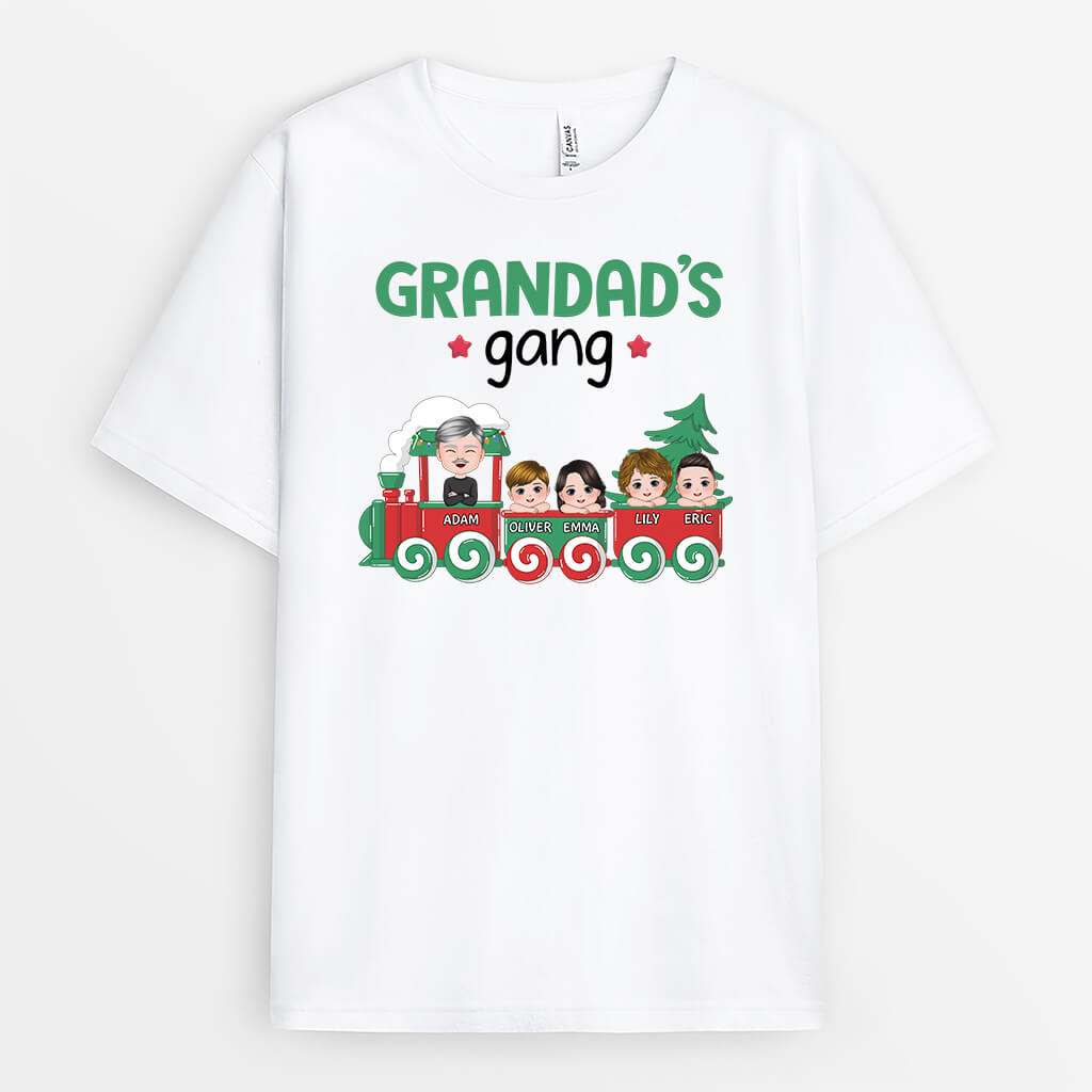 2978AUK1 christmas grandads gang t shirt personalised gifts for grandad