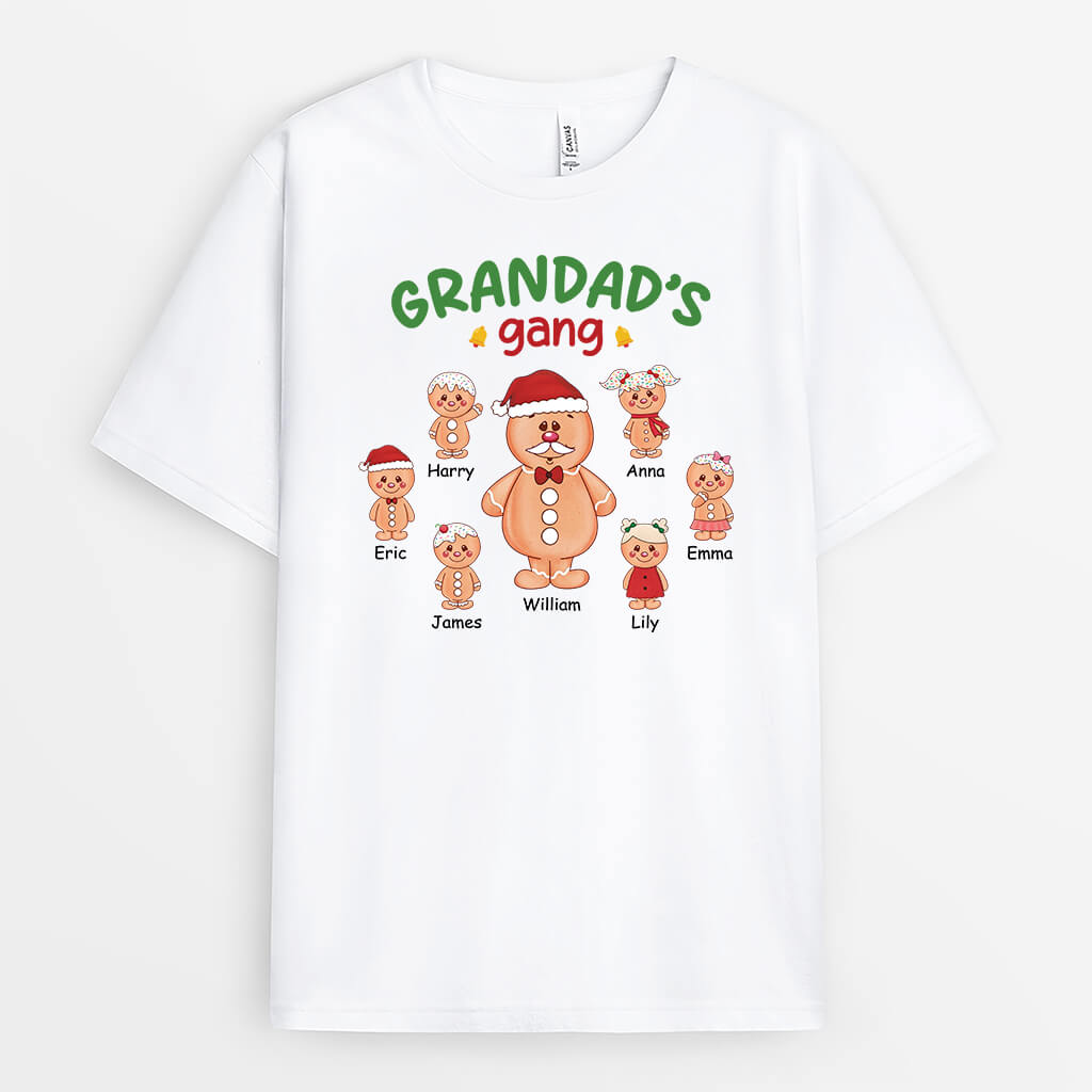 2980AUK1 christmas ginger grandads gang t shirt personalised gifts for grandad