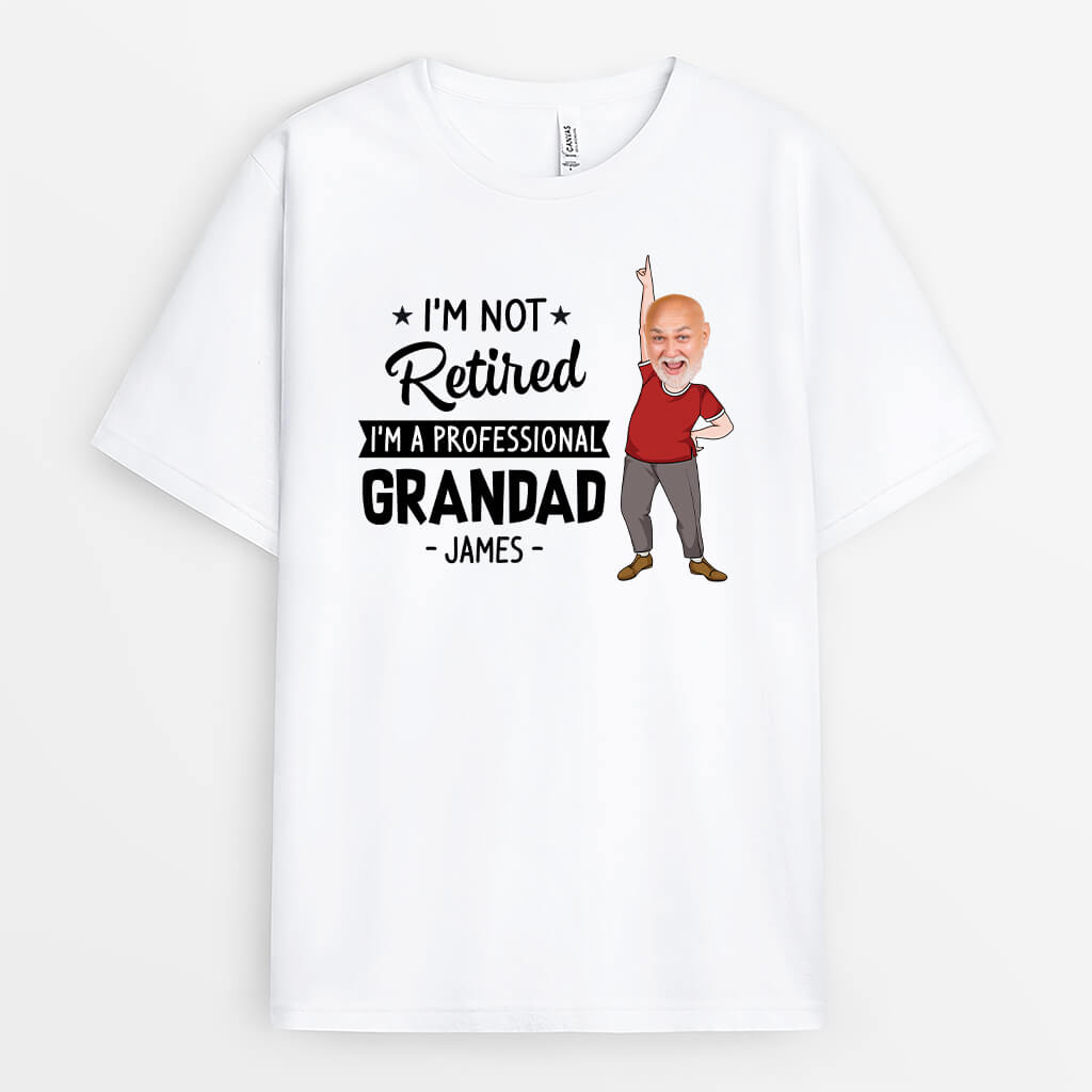 2988AUK1 im not retired personalised printing t shirt for grandad
