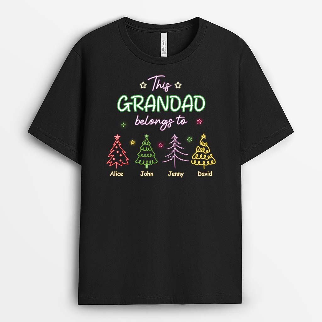 2989AUK1 christmas tree this grandma belongs to t shirt personalised gifts for grandma