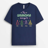 2989AUK2 christmas tree this grandad belongs to t shirt personalised gifts for grandad