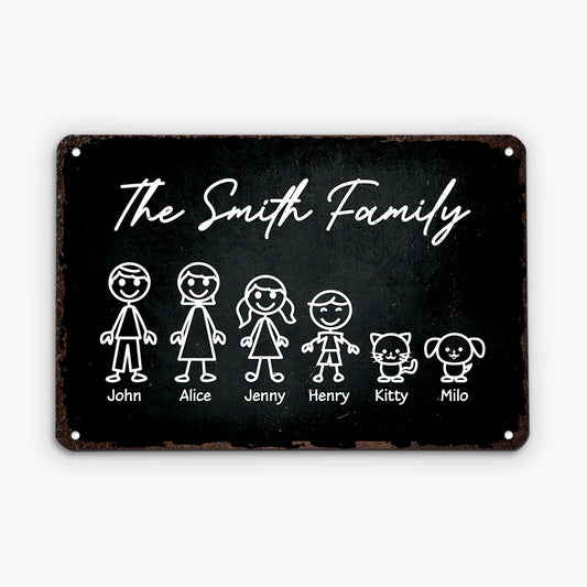 2994EUK1 black white the smith family metal sign personalised gifts for parents