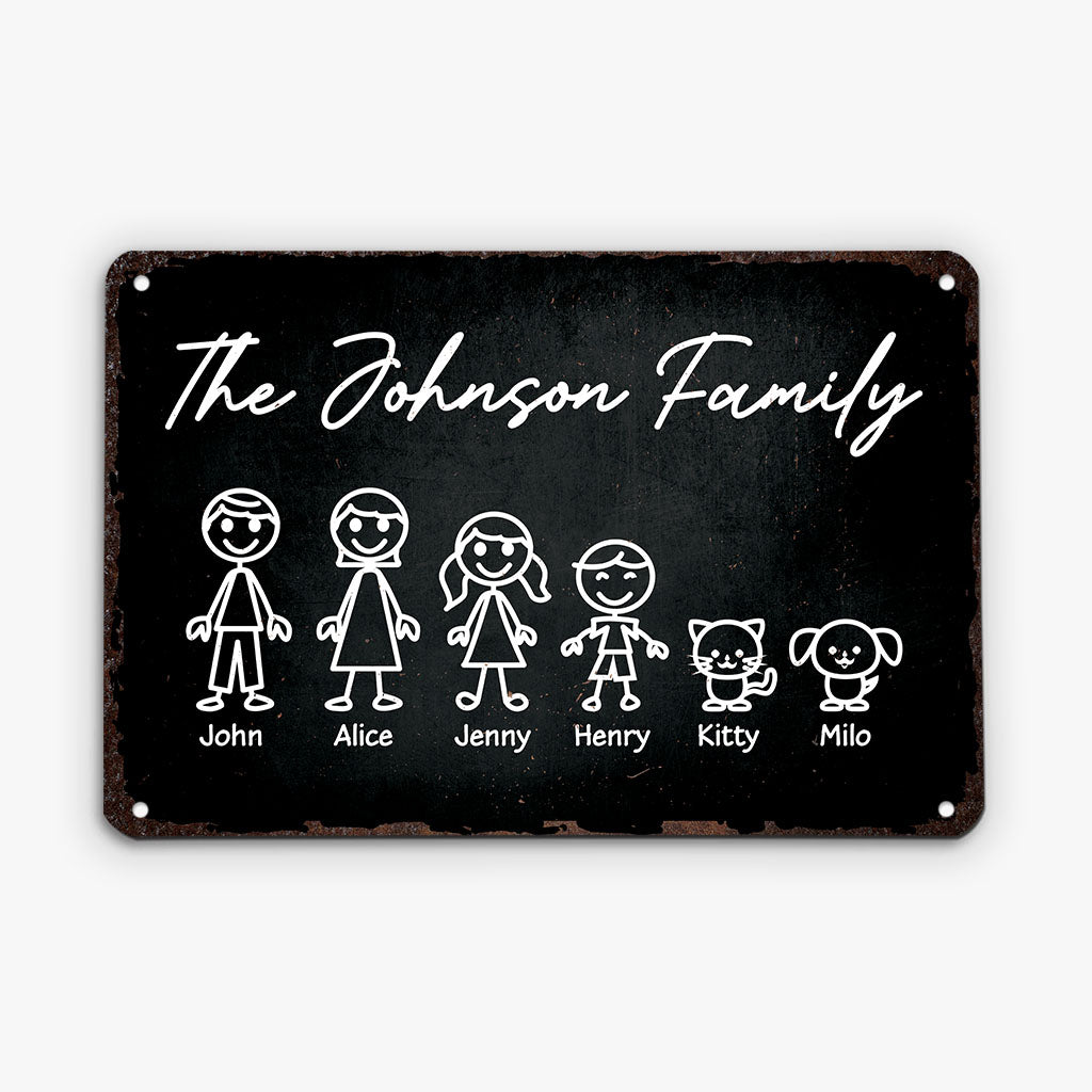 2994EUK2 black white the smith family metal sign personalised gifts for parents_a1b69e37 db54 4f48 9e7f 52e4762c5c47