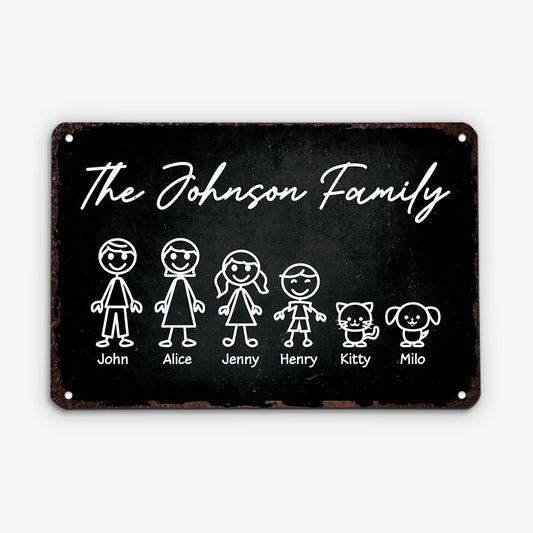 2994EUK2 black white the smith family metal sign personalised gifts for parents_a1b69e37 db54 4f48 9e7f 52e4762c5c47