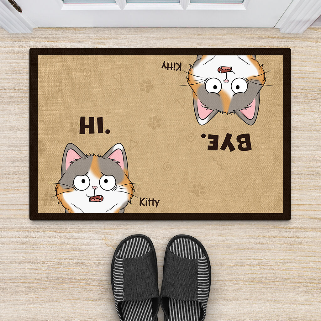2995DUK2 hi bye doormat personalised gifts for cat lovers_be2cac2d 8420 47fc bcd7 91976afefa71