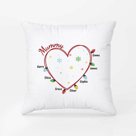 3017PUK2 grandma floral heart christmas customised pillow for grandma