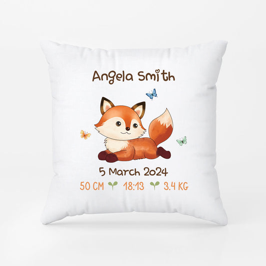 3019PUK_ fox pillow personalised gift ideas for kids