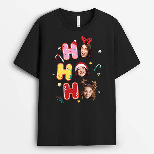 3036AUK1 hohoho christmas t shirt personalised presents for her