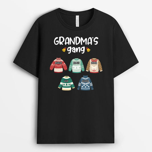 3037AUK1 5 sweatshirts grandmas gang customised t shirt design for grandma