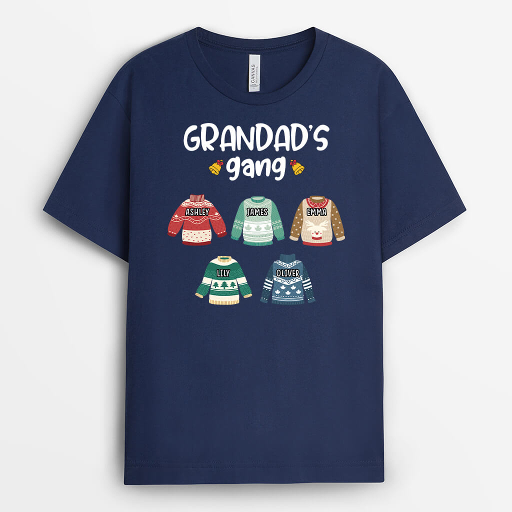 3037AUK2 5 sweatshirts grandads gang customised t shirt for grandad