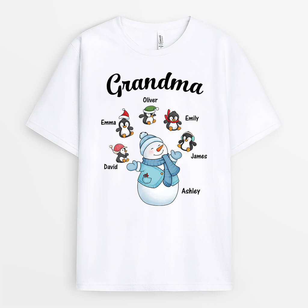 3039AUK1 snowman grandad t shirt personalised gifts for grandad