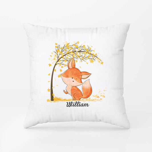 3042PUK1 fox name pillow personalised gifts for kids