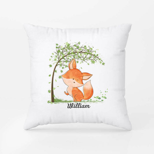 3042PUK2 fox name pillow personalised gifts for kids