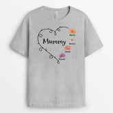 3043AUK2 grandma heart retro flowers personalised t shirt for grandma