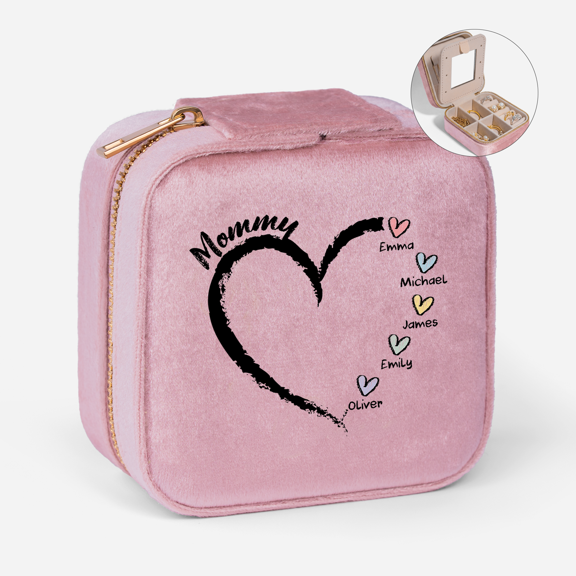 3044AUS1 custom velvet jewelry boxes gifts for grandma with grandkids names 3044aj8f5a