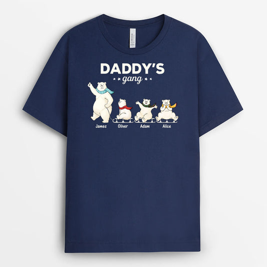 3048AUK2 white bears grandads gang t shirt personalised gifts for grandad