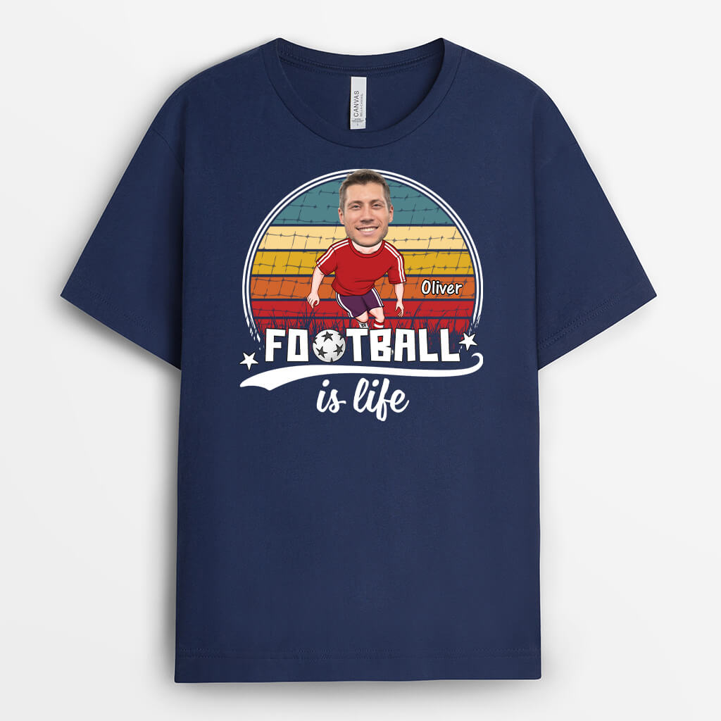 3061AUK2 football is life t shirt personalised gifts for football lover