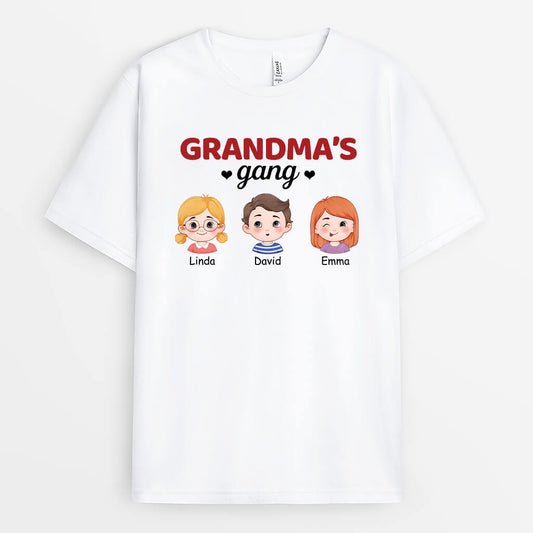 3074AUK1 grandmas gang children t shirt personalised presents for grandma