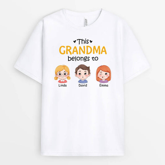 3075AUK1 this grandad belongs to children t shirt personalised presents for grandad
