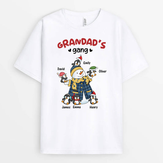 3082AUK1 grandads gang with grandkids personalised t shirt for grandad