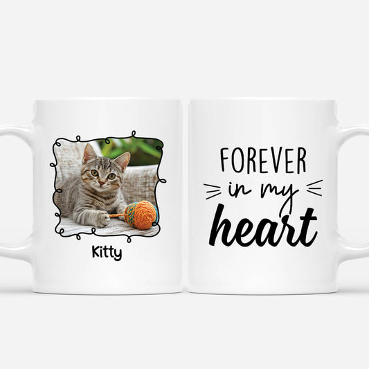 3084MUK1 forever in my heart cat mug personalised presents for cat lovers