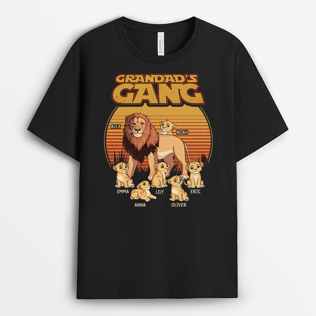 3085AUK1 lion grandads gang customised t shirts for grandad