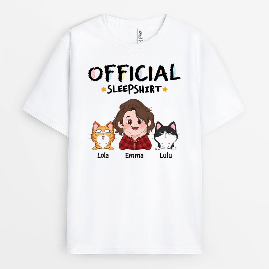 3086AUK1 official sleepshirt personalised gift ideas for cat mum