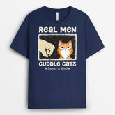 3091AUK2 real man cuddle cats t shirt personalised presents for cat lovers