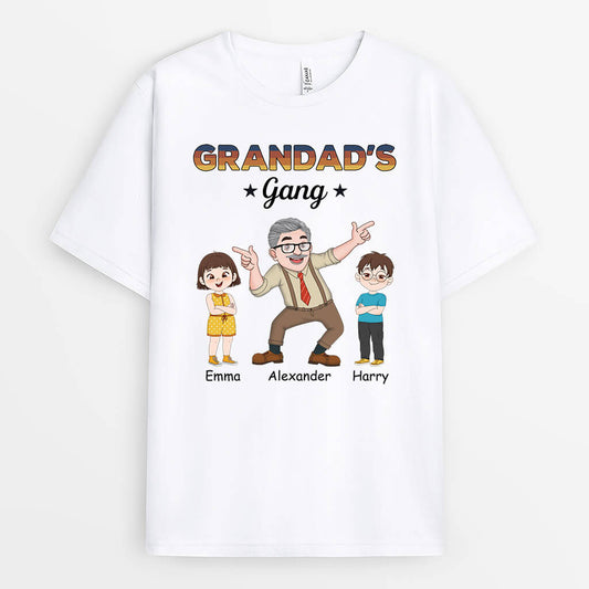 3094AUK1 funny grandads gang t shirt personalised present ideas for grandad