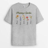 3097AUK2 grandmas garden flower t shirt personalised presents for grandma