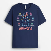 3103AUK2 neon snowman grandad t shirt personalised presents for grandad