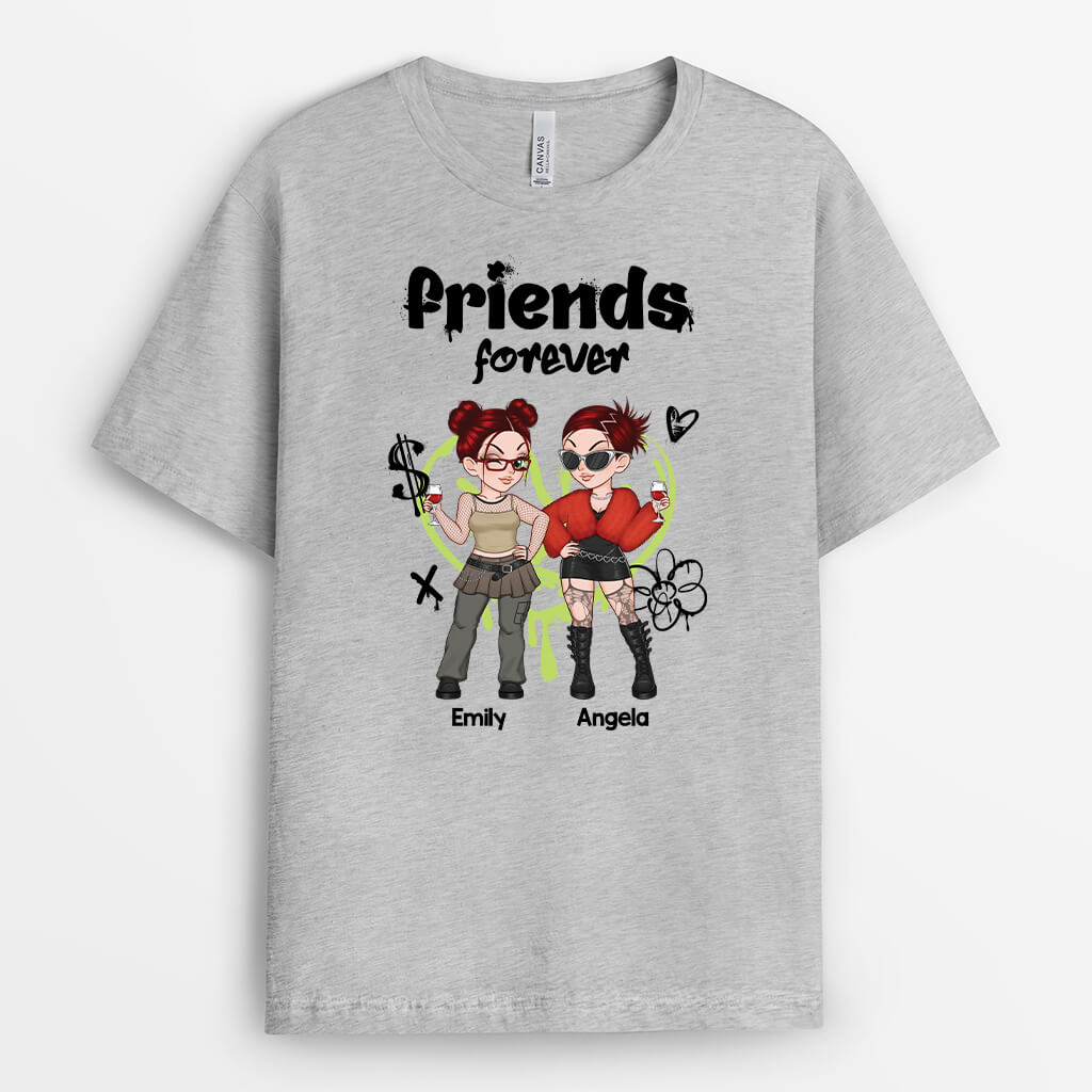 3118AUK2 besties forever t shirt personalised gifts for friends