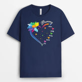 3120AUK1 grandma with coloured heart shape customised t shirt for grandma