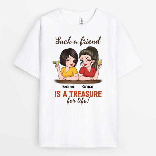 3129AUK1 such a friend is a treasure for life t shirt custom gifts for besties