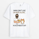 3137AUS2 man cant live on beer alone personalised gift ideas for cat dad