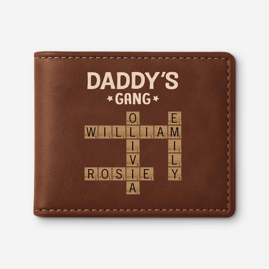 3142JUS1 personalized leather wallet crossword gifts for dad 3142JKL5B
