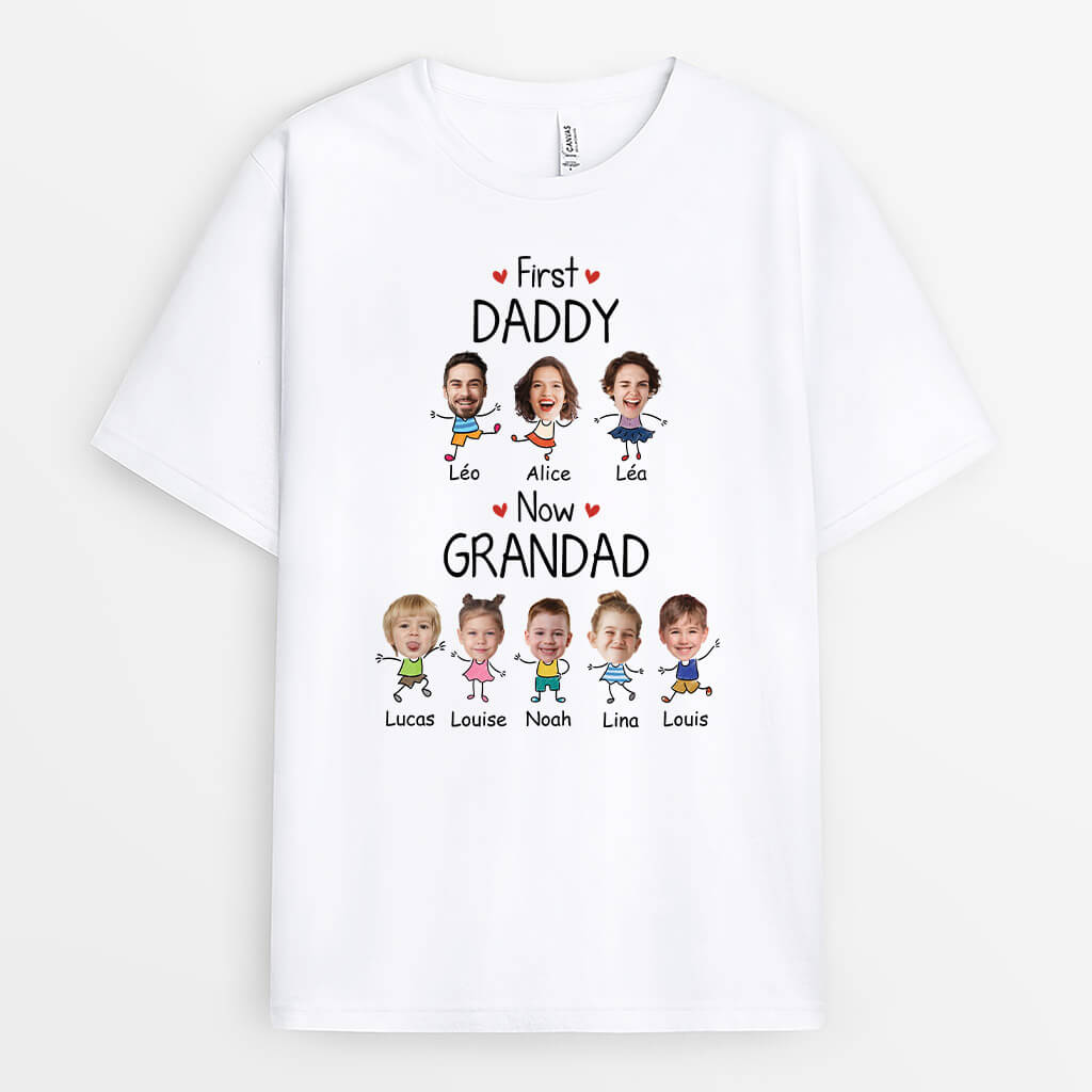 3152AUK2 first daddy now grandad t shirt personalised gifts for grandad