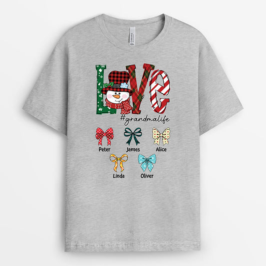 3154AUK1 love _grandmalife t shirt personalised gifts for grandma