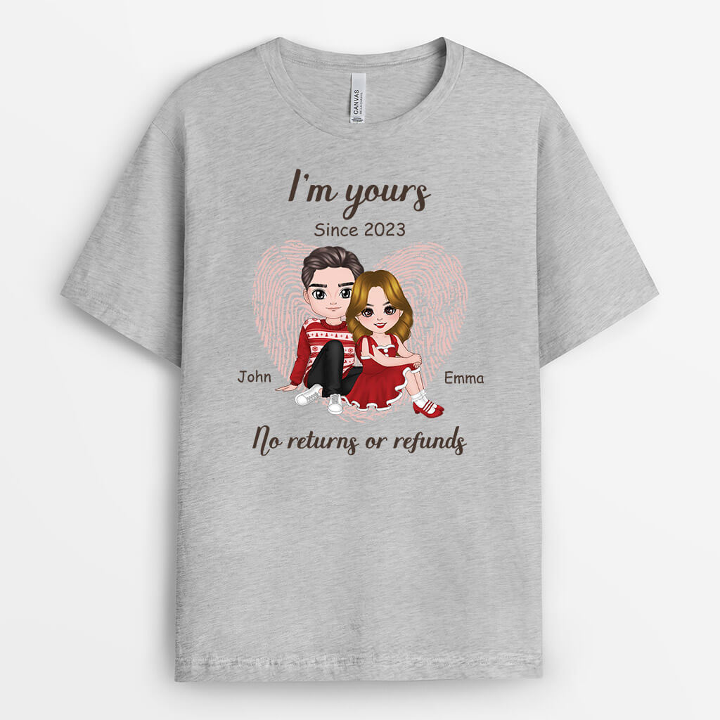 3168AUK2 i_m yours since year t shirt personalised gifts for couples